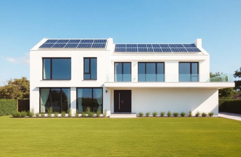 Casa com placas solares